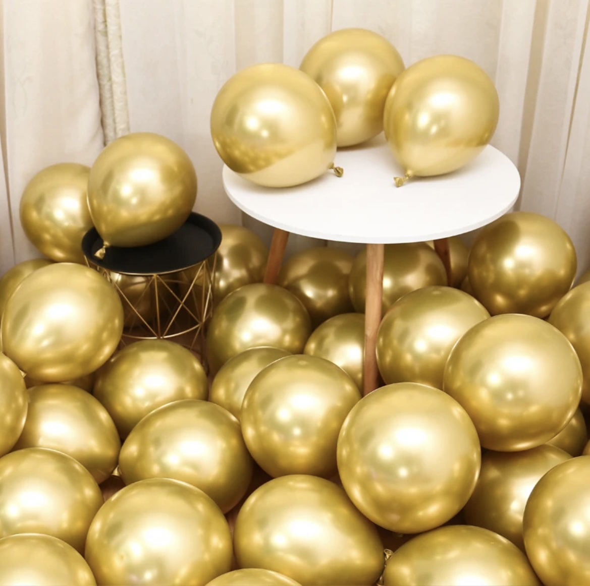 Metallic Chrome Latex Balloons Golden