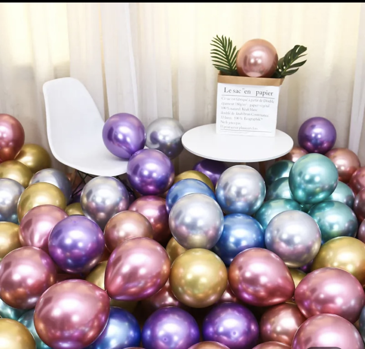 Metallic Chrome Latex Balloons Mix