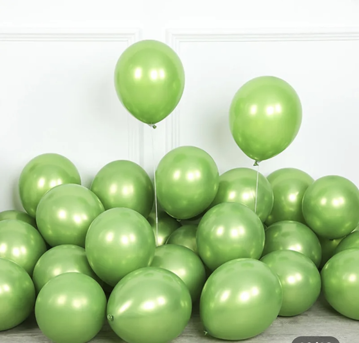 Metallic Chrome Latex Balloons Light Green