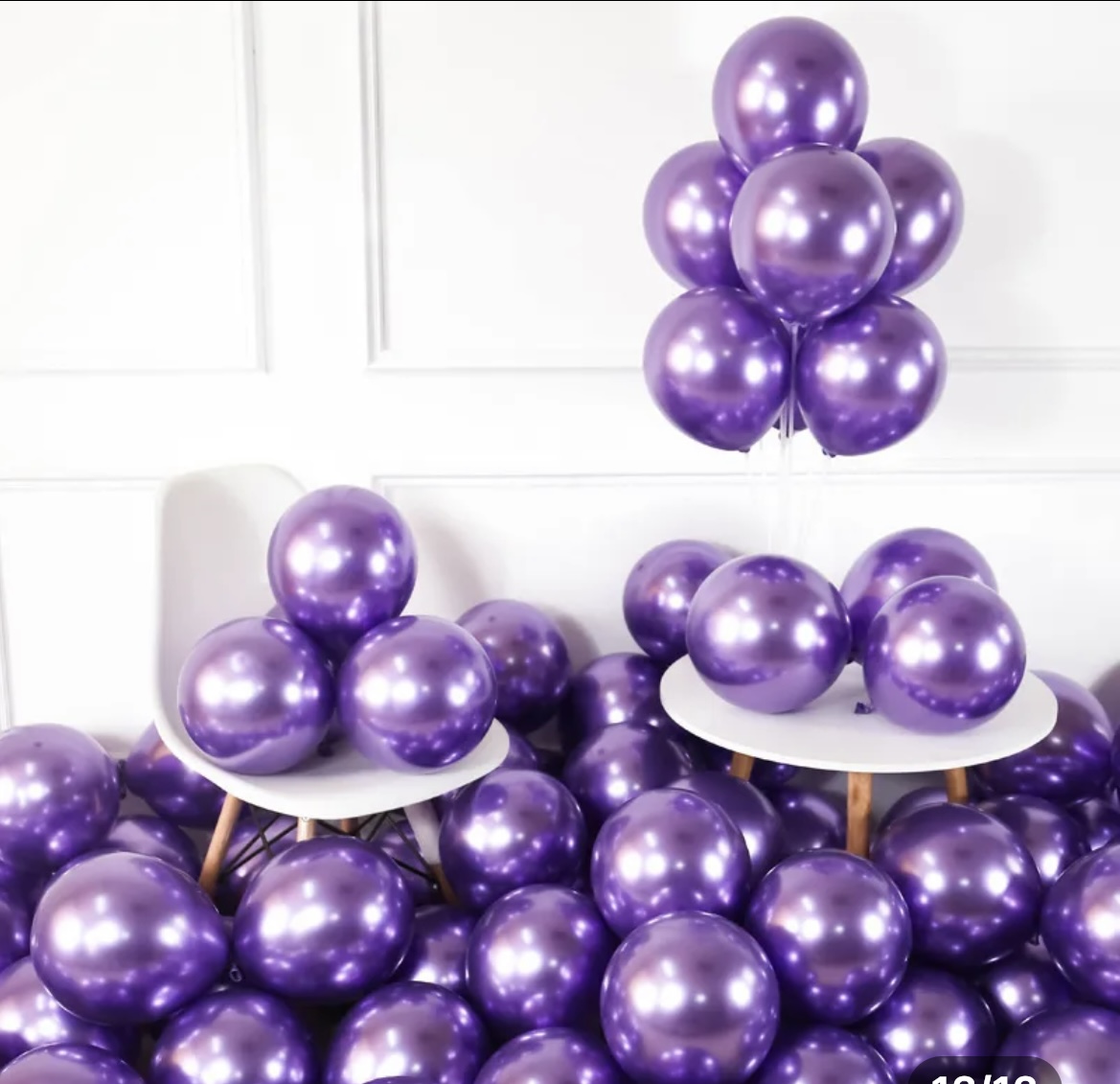 Metallic Chrome Latex Balloons - Purple