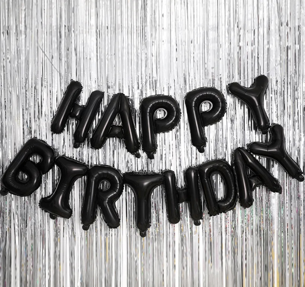 Happy Birthday foil Letters Black