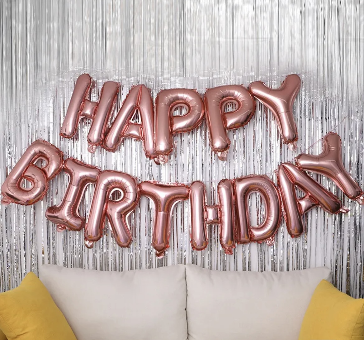 Happy Birthday foil Letters Metal