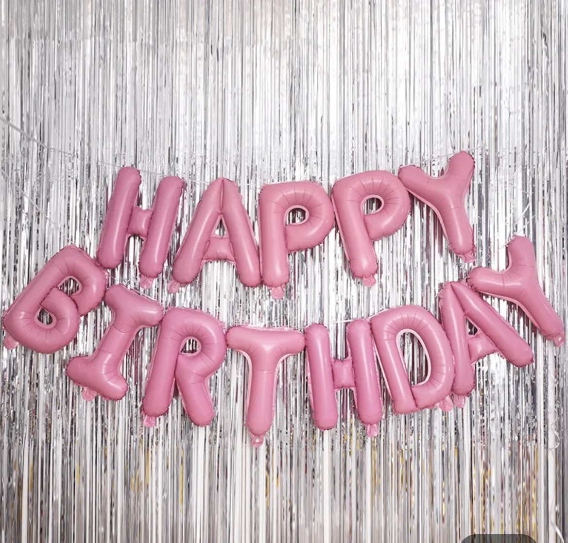 Happy Birthday foil Letters pink color