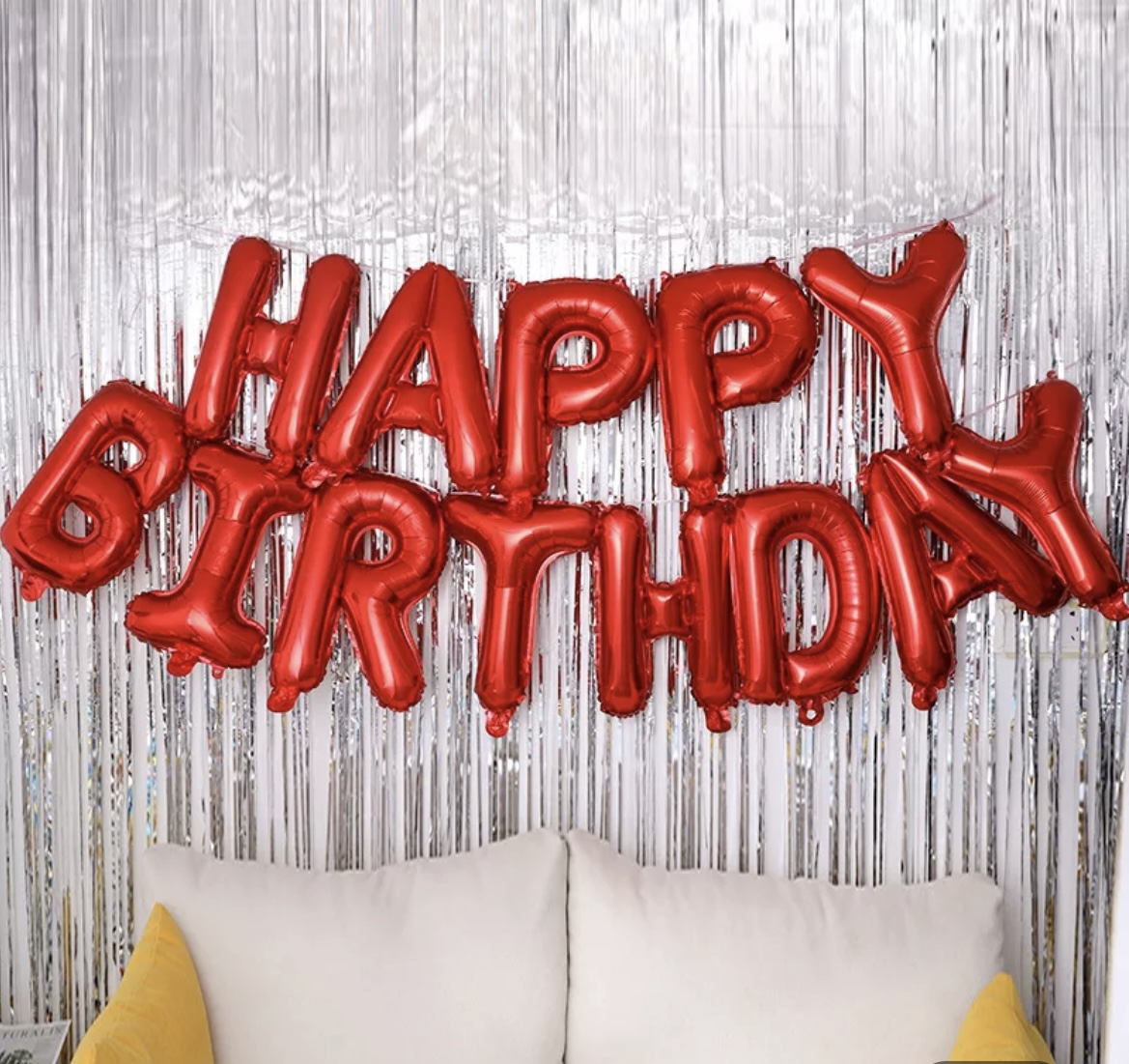 Happy Birthday foil Letters Red