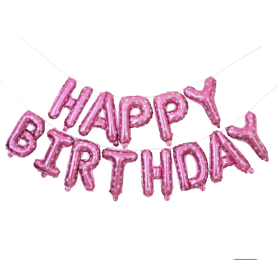 Happy Birthday foil Letters Pink
