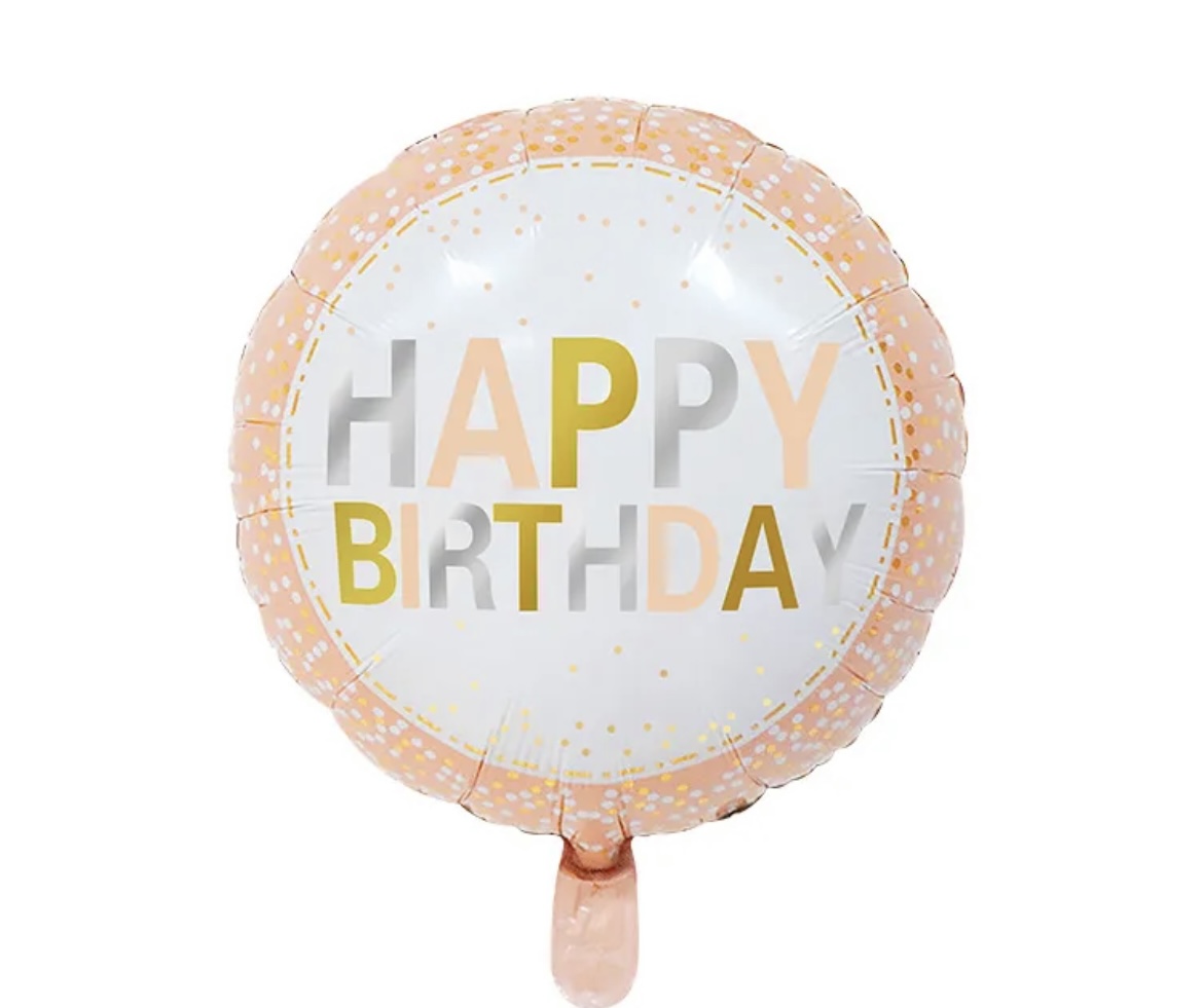 Happy Birthday foil Balloon white