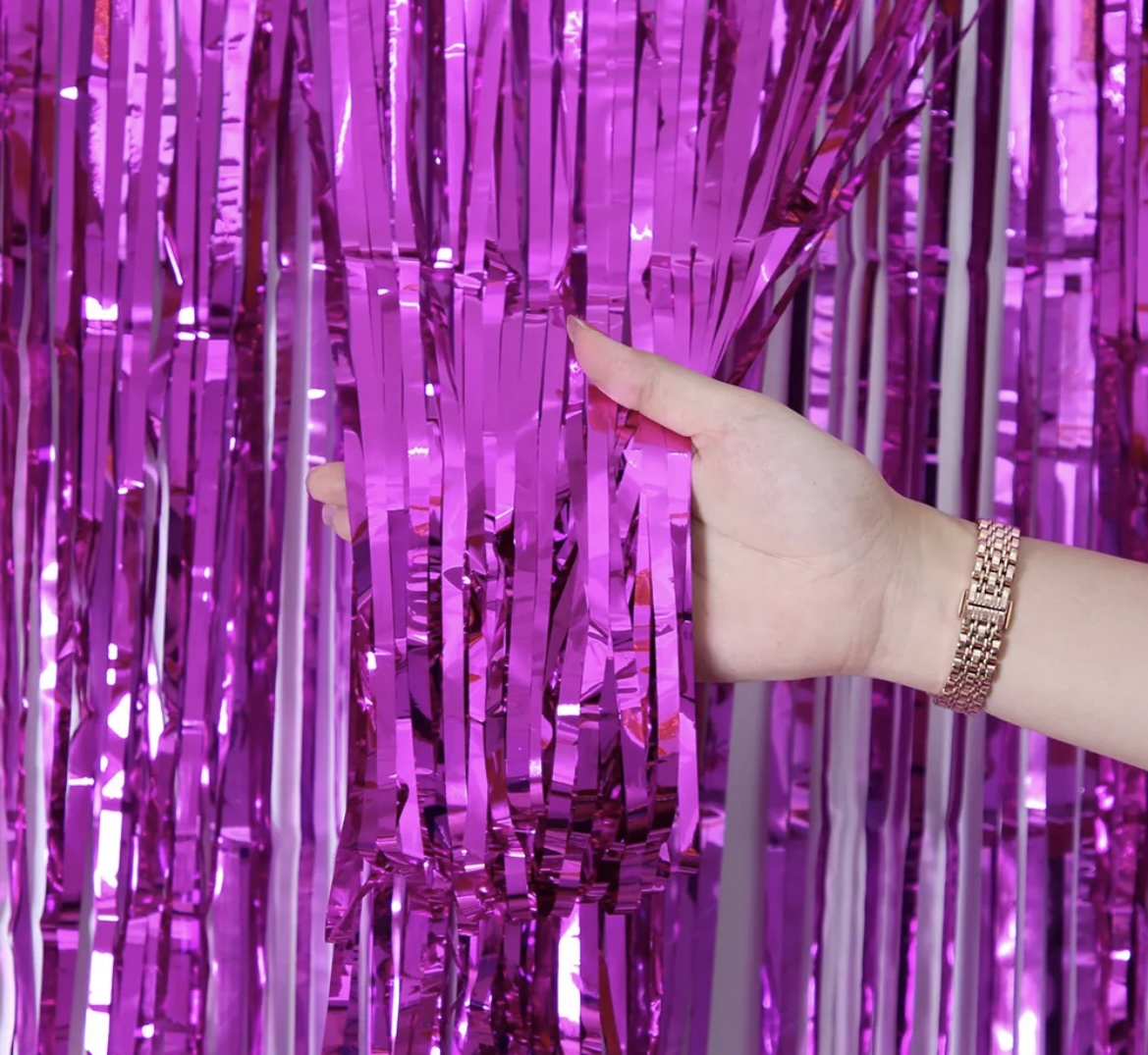 Foil Fringe Curtain Purple