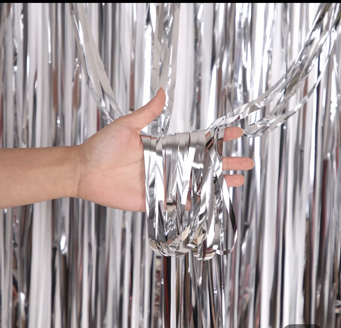 Foil Fringe Curtain Silver