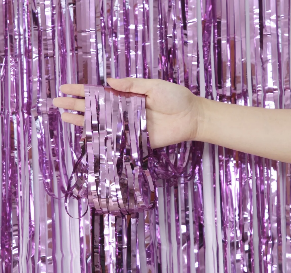 Foil Fringe Curtain Light Purple