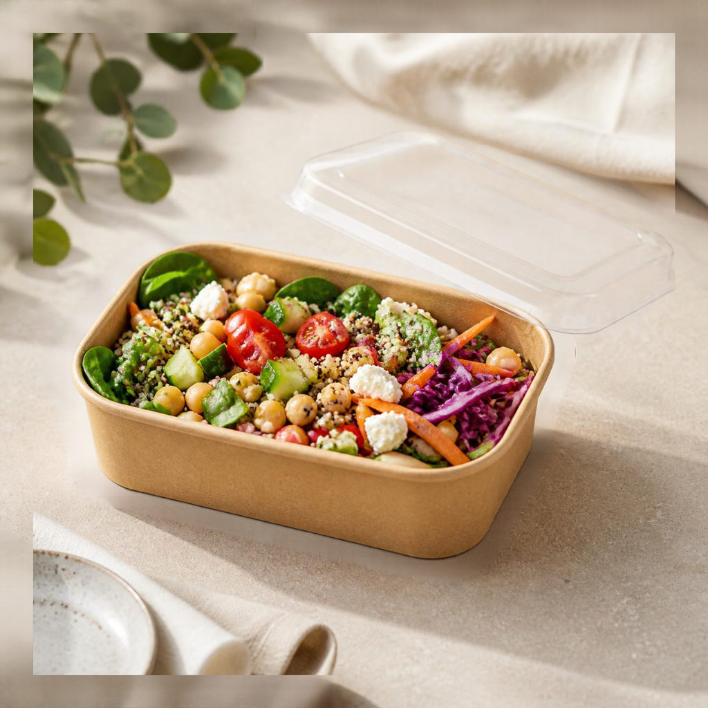 750ml Kraft Rectangular Paper Bowl-50pcs